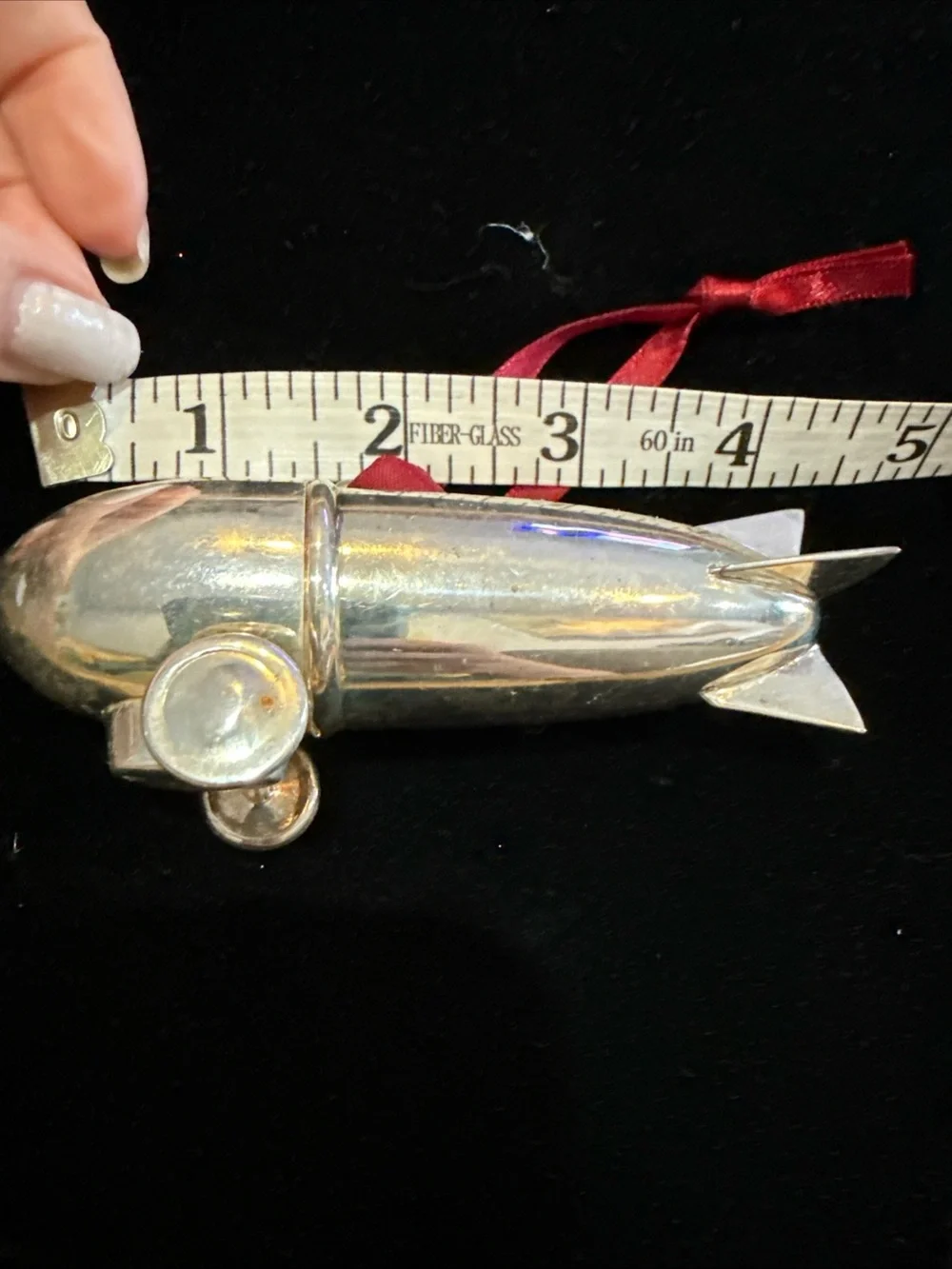 Silver plated Zeppelin Ornament/ liquor shaker.